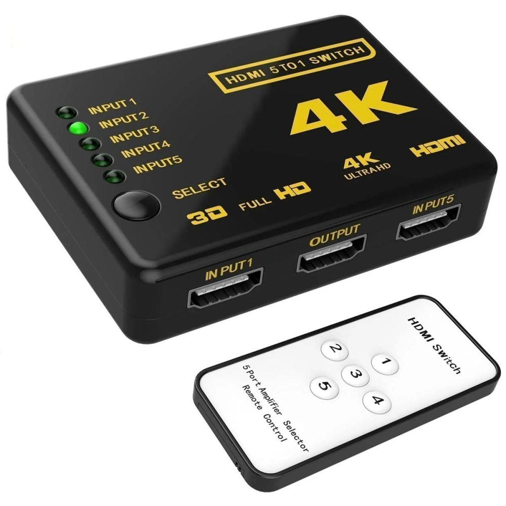 HDMI Switch 5 Port - Seamless Switching for Multiple Devices