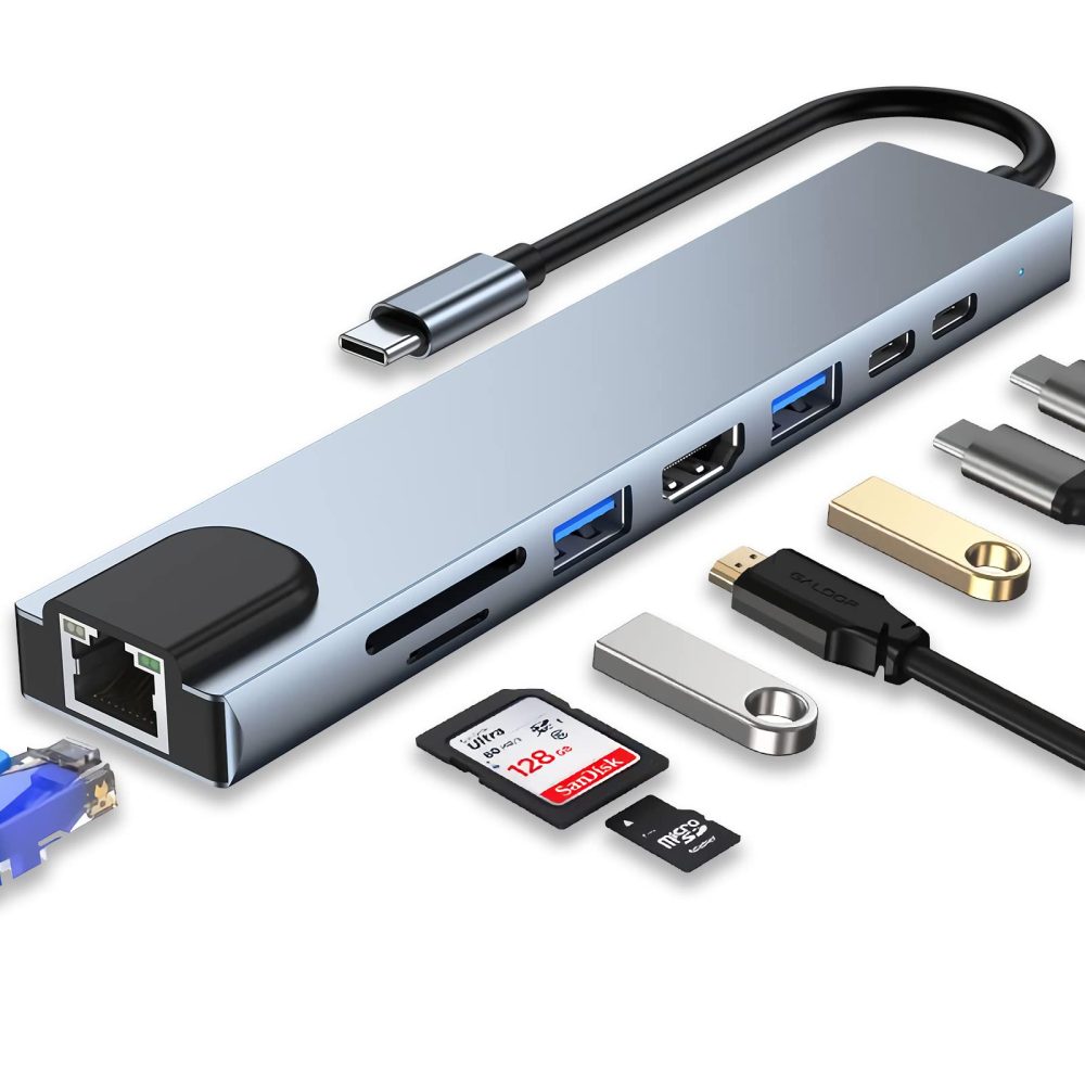 Type-C to 8-in-1 USB Hub Converter