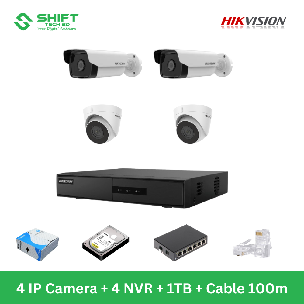Hikvision 4 Unit IP Camera Package – Best Price & Installation in Dhaka