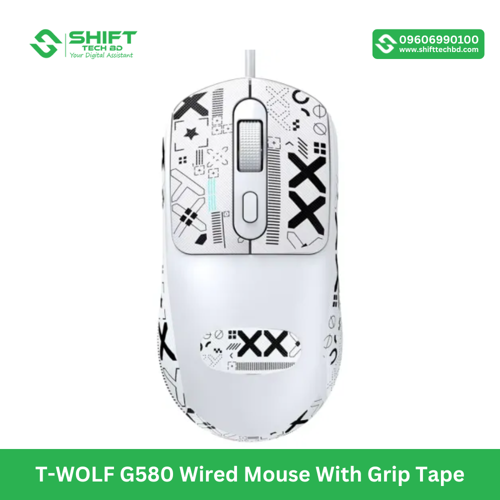 T-WOLF G580 Wired Mouse With Grip Tape