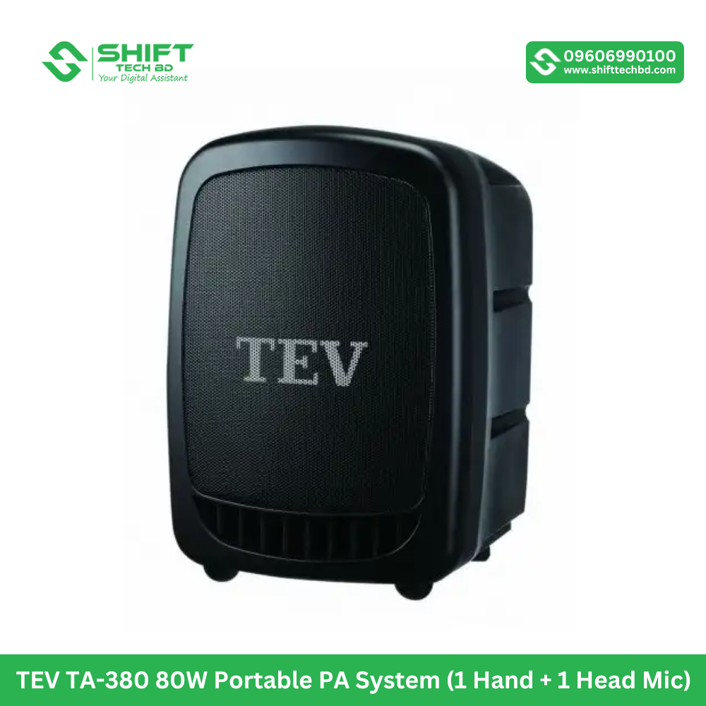 TEV TA-380 80W Portable PA System (1 Hand + 1 Head Mic)