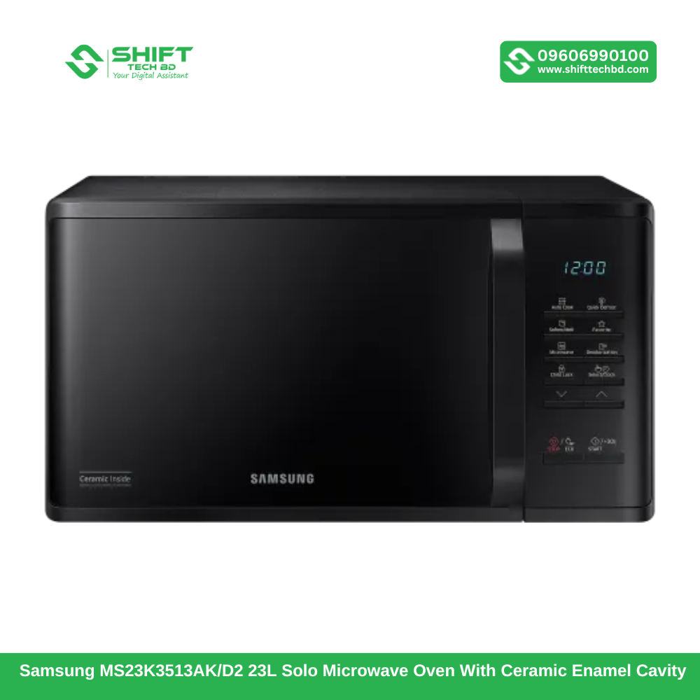 Samsung MS23K3513AK/D2 23L Solo Microwave Oven With Ceramic Enamel Cavity
