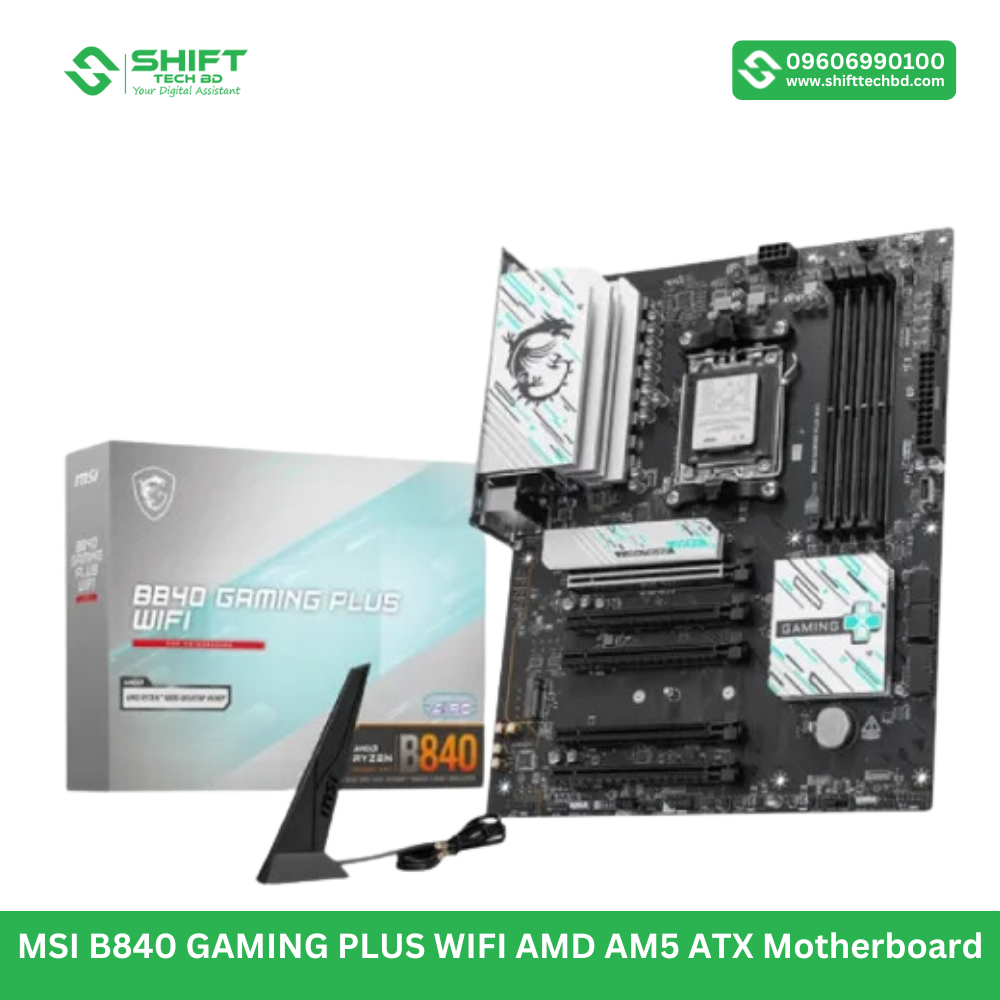 MSI B840 GAMING PLUS WIFI AMD AM5 ATX Motherboard