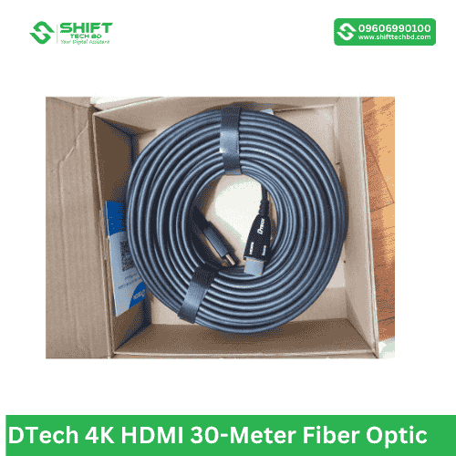 DTech 4K HDMI 30-Meter Fiber Optic Cable