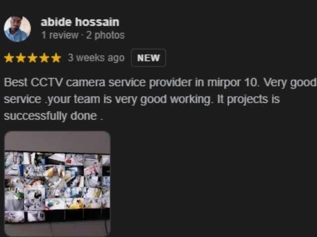 Customer Review of CCTV Camera Services